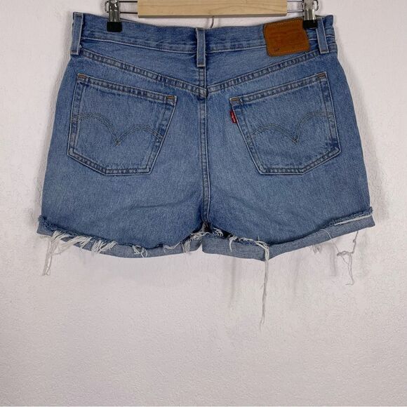 Levi’s 501 Big E Hidden Button Fly High Waisted Jean Shorts - Picture 2 of 10